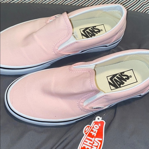 light pink vans slip ons